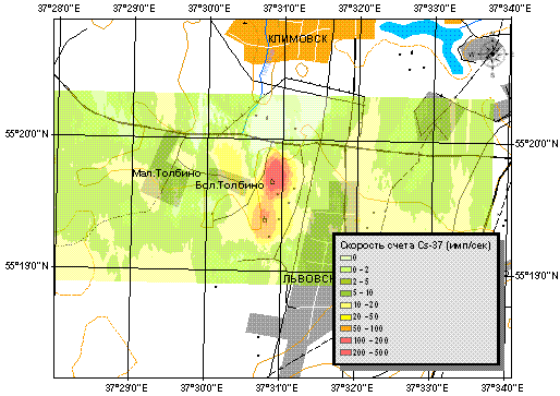 Cs-137 count rate distribution